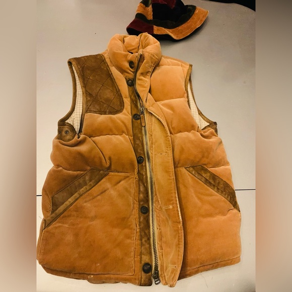 Polo Ralph Lauren corduroy cows hide vest! - Picture 3 of 12
